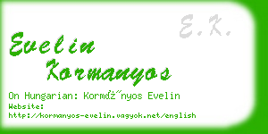 evelin kormanyos business card